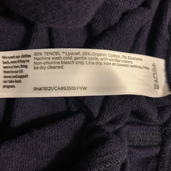 Eileen Fisher Brushed Terry Lantern Jogger Dark Blue L Exc - Picture 6 of 6